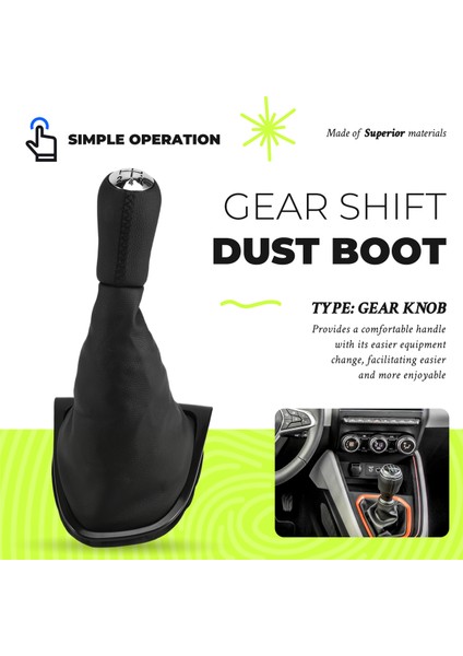 Renault Clio 4 Iv 2012-2020 Lhd Için Manuel Şanzıman 5 Vites Pu Deri Vites Topuzu Kolu Körük (Yurt Dışından) fırsatları