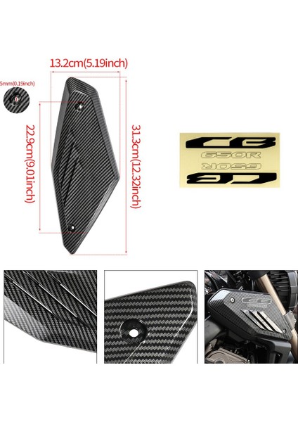 Honda CB650R 2019 2020 2021 Için Parlak Siyah Motosiklet Çerçeve Yan Panel Koruyucu Kapak Kabuğu Emme Borusu Koruyucusu (Yurt Dışından) fırsatları