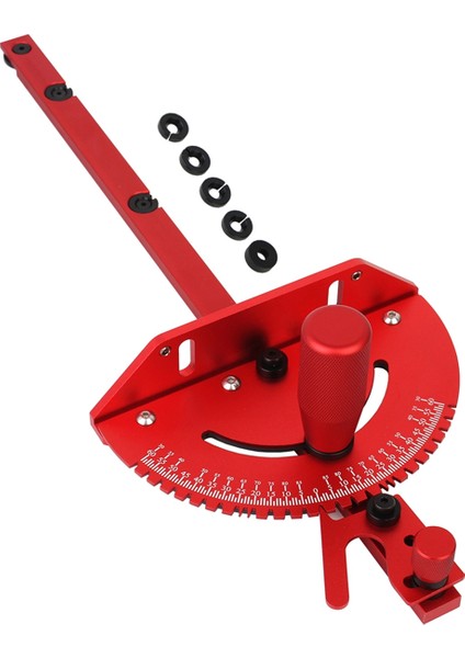 Gönye Ölçer Alüminyum Alaşımlı Saplı Tezgah Testere Freze Gönye Ölçer Testere Montajı Cetvel Ağaç Işleme Aletleri - Kırmızı (Yurt Dışından)