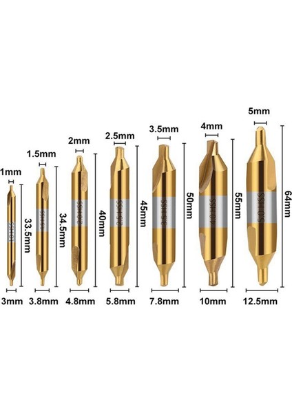 Torna Tezgahı Metal Işleme Için Yüksek Hızlı Çelik Merkez Matkap 7 Parçalı Set 1,0 Mm, 1,5 Mm, 2,0 Mm, 3,5 Mm, 4,0 Mm, 5,0 mm (Yurt Dışından) indirimleri
