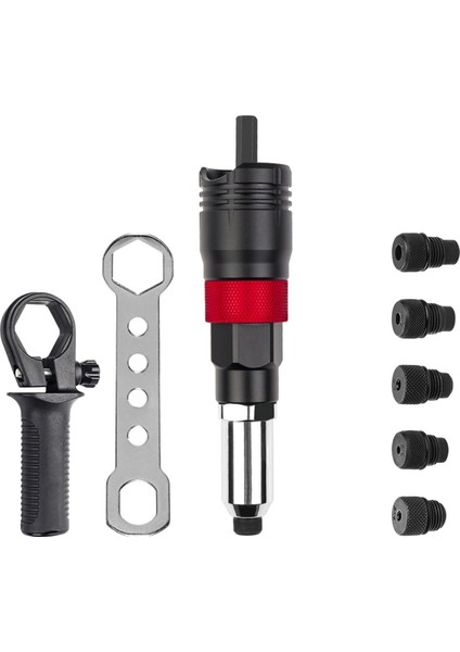 Akülü Perçinleme Makinesi Seti 2,4 Mm/3,2 Mm/4,0 Mm/4,8 Mm/6,4 mm Somun Eklemeli Perçinleme Aletleri Endüstriyel Elektrikli Perçin Adaptörü (Yurt Dışından)