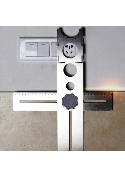 Çok Işlevli Üniversal Fayans Deliği Bulucu 40 cm Üniversal Cetvel Kalınlığı 1 mm Delme Aleti (Yurt Dışından) fırsatları