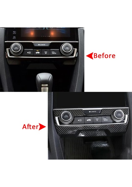Honda Civic 10. Nesil 2016-2021 Için Karbon Fiber Doku Iç Orta Konsol Klima Anahtarı Paneli Kapağı Döşemesi (Yurt Dışından) fiyatları