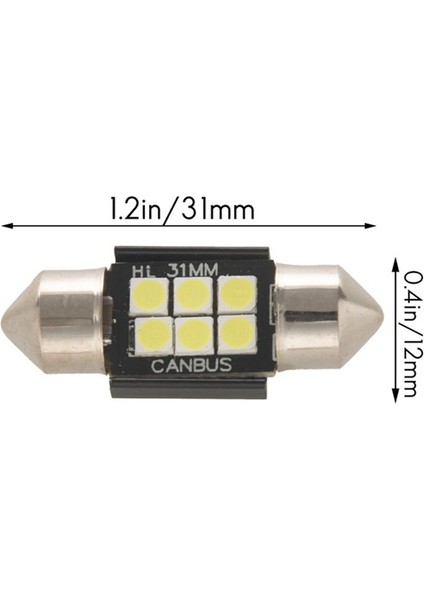 Araç Iç Aydınlatmaları, Plaka Kubbesi, Harita Kapısı, Nezaket 31 mm Festoon, DE3175 6428 Xenon Beyaz Için 400 Lümen LED Ampuller (Yurt Dışından) fırsatları
