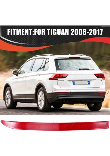 Volkswagen Tiguan Araba Kırmızı Plastik Arka Tampon Reflektörleri (Yurt Dışından) indirimleri