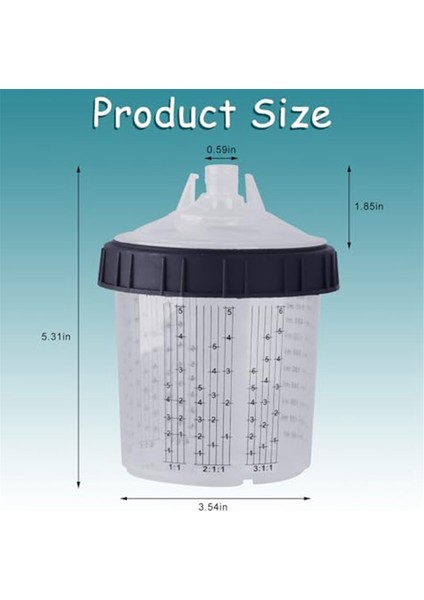 Otomotiv Boya Tabancası, Hvlp Boya Sprey Boya Tabancası Için Tek Kullanımlık Boya Püskürtme Karıştırma Kabı 20 Ons (600 Ml) Kiti (Yurt Dışından) fiyatları