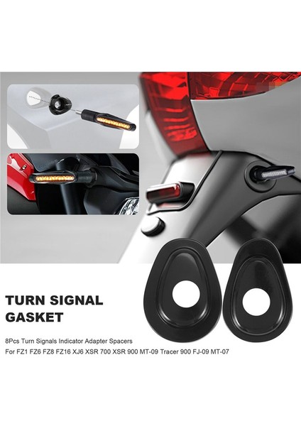 Yamaha Fz1 Fz6 Fz8 FZ16 Xj6 Xsr 700 Xsr 900 Mt-09 Tracer 900 Fj-09 Mt-07 Dönüş Sinyalleri Gösterge Adaptörü Ara Parçaları Için 8 Adet (Yurt Dışından) fırsatları
