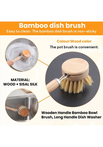 Ahşap Saplı Bambu Kase Fırçası, Uzun Saplı Bulaşık Makinesi, Mutfak Aleti (Yurt Dışından) indirimleri