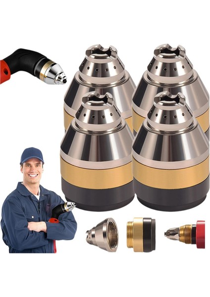 P80 Plazma Kesme Nozulu Koruyucu Kılıf, Plazma Kesme Uçları Elektrot Kılıfı, Temaslı Koruyucu Kılıf (4 Adet) (Yurt Dışından)