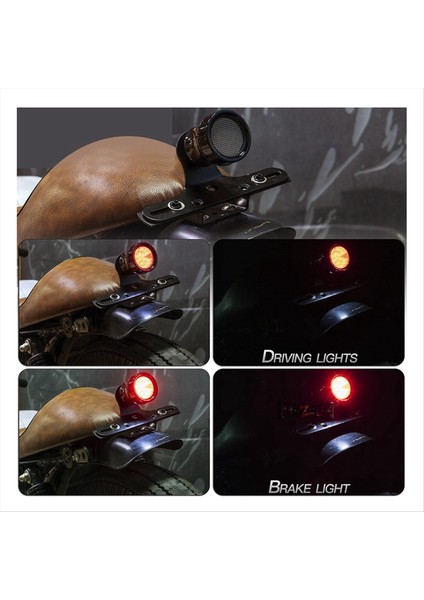 Harley Sportster'lar Honda A Için Siyah Braketli Motosiklet Retro LED Arka Fren Lambası Plaka Lambası (Yurt Dışından) fırsatları