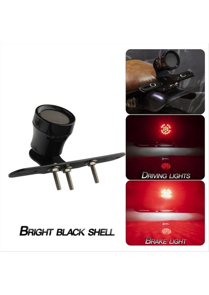 Harley Sportster'lar Honda A Için Siyah Braketli Motosiklet Retro LED Arka Fren Lambası Plaka Lambası (Yurt Dışından) indirimleri