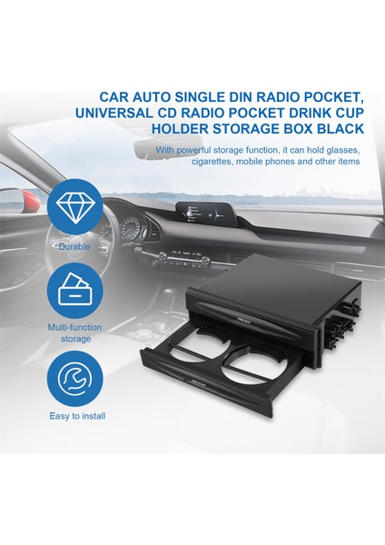 Araba Tek Din Radyo Cep, Evrensel CD Radyo Cep Içecek Bardak Tutucu Saklama Kutusu Siyah (Yurt Dışından) fırsatları