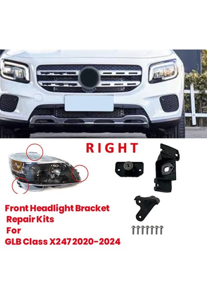 Mercedes-Benz Glb Sınıfı X247 20-24 Far Rs Braket Montaj A2478200403 R Için Araç Ön Far Braketi Tamir Kitleri (Yurt Dışından) fiyatları