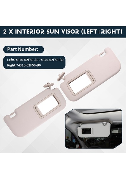 Toyota Corolla 2019-2024 Için Araç Güneşliği Iç Güneşlik 74320-02F50-B0 74310-02F50-B0 (Yurt Dışından) indirimleri