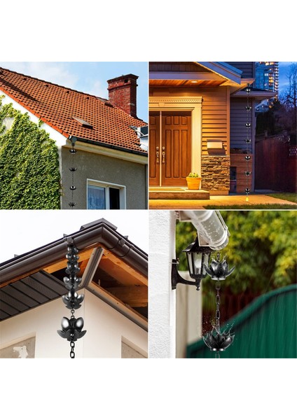 Yağmur Zinciri Seti, Adaptörlü Oluklar Için 4 Ft Bakır Kaplamalı Yağmur Zinciri, Oluk Iniş Borusunu Değiştirmek Için Lotus Yağmur Zinciri Kapları (Yurt Dışından) fırsatları