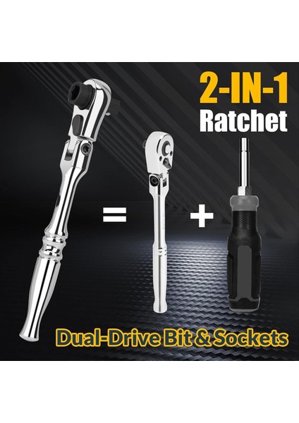 1/4 Cırcırlı Anahtar, 2'si 1 Arada Mini Cırcır - Soket ve Bit Cırcırı (Yurt Dışından) modelleri