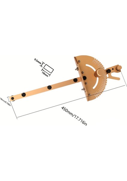 Gönye Ölçer Alüminyum Alaşımlı Saplı Tezgah Testere Freze Gönye Ölçer Testere Montajı Cetvel Ağaç Işleme Aletleri - Altın (Yurt Dışından) fiyatları