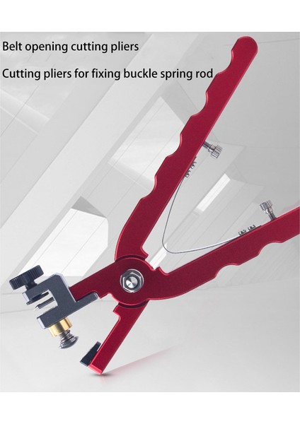 Deri Saat Bileziği Kesme Pensesi Kayışları Sabitlemek Için Yay Çubuğu El Aleti Pensesi Kırmızı Düz (Yurt Dışından) fiyatları