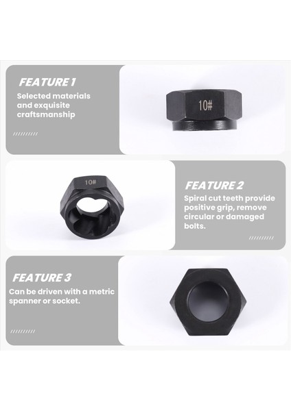 10 Adet Hasarlı Somun Cıvata Çıkarma Seti Metrik Kırık Cıvata Çıkarma Kiti (Yurt Dışından) fırsatları