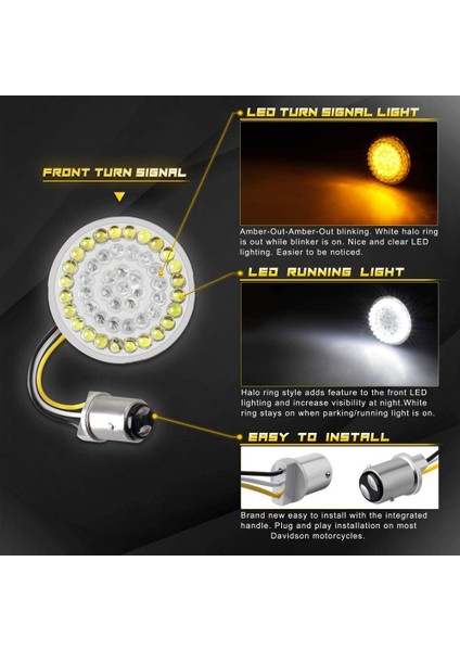 Füme Ön Dönüş Sinyalleri LED Işık Paneli Motosiklet 1157 Ek Kiti (Yurt Dışından) modelleri
