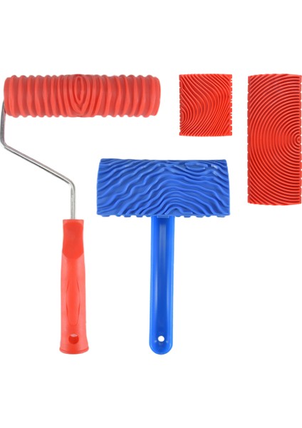 Ahşap Desenli Araçlar, 4 Adet Ahşap Desenli Rulo Boyama Araçları, Saplı Dokulu Boya Aracı, Duvar Odası Için (Yurt Dışından)