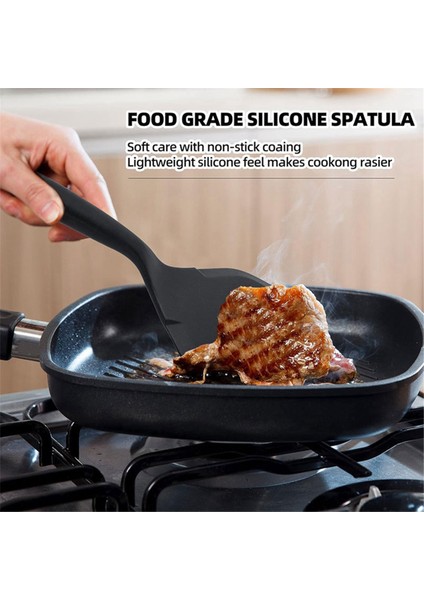 Silikon Spatula Krep Kürek Omlet Spatula Yumurta Balık Krep Mutfak Kazıyıcı Siyah (Yurt Dışından) modelleri