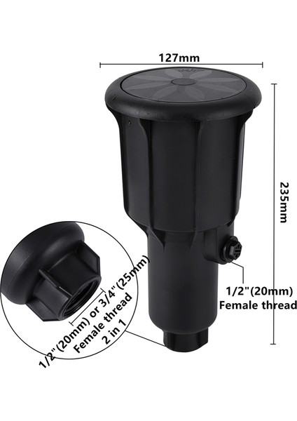 1/2 Inç 3/4 Inç Entegre Yağmurlama Sistemi Yüksek Su Basıncı 360 Derece Dönebilen Sulama Açılır Sprey Başlığı Yağmurlama Sistemi (Yurt Dışından) fırsatları