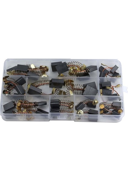 Elektrikli Motor Karbon Fırça Seti - 10 Boyutlu 40'lı Yedek Tamir Seti, Elektrikli Alet Parçalarının Onarımı Için Uygundur (Yurt Dışından)