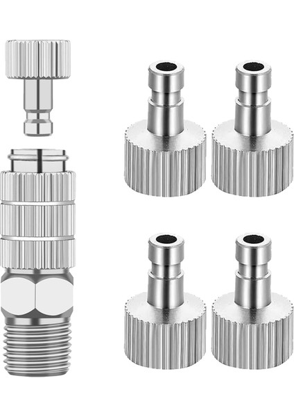 Airbrush Hızlı Bağlantı Elemanı Serbest Bırakma Bağlantı Adaptörü Kiti, 5 Adet 1/8 Inç Dişi Konnektör ve 1 Erkek Adaptör (Yurt Dışından)