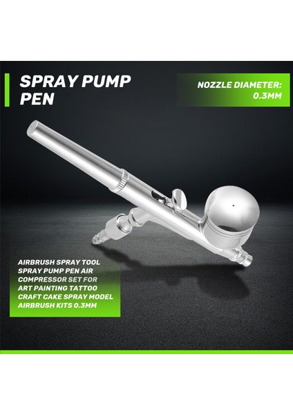 Airbrush Sprey Aleti Sprey Pompası Kalem Hava Kompresörü Seti Sanat Boyama Dövme El Sanatları Pasta Sprey Model Airbrush Kitleri 0.3 mm (Yurt Dışından) fırsatları