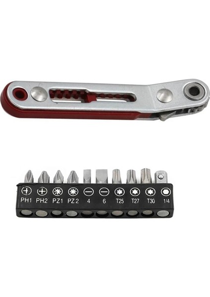 Dirsek Başlı Mini Cırcırlı Anahtar 90 Derece Ofset Tornavida Sapı ve Uç Seti Çift Tahrikli Başlı Cırcırlı Anahtar El Aleti (Yurt Dışından) fiyatları