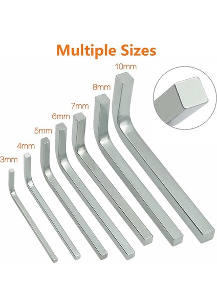 Parça Kare Başlı Anahtar Seti L Şeklinde Kare Anahtar Takımı Krom Vanadyum Çelik Kare Başlı Tornavidalar, 3-10MM (Yurt Dışından) modelleri