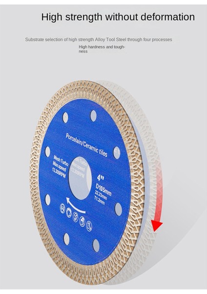 Fayans, Seramik, Mermer, Levha, Granit, Taş Kesme Bıçakları ve Dayanıklı Malzemeler Için Testere Bıçakları 115X22.23MM (Yurt Dışından)