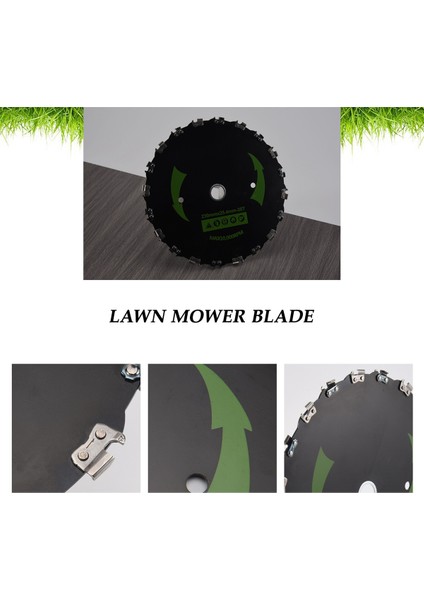 9 Inç Zincirli Testere Dişli Biçme Bıçağı 20 Dişli Zincirli Testere Çalı Kesici Çim Ağır Hizmet Tipi Gazlı Elektrikli Düzeltici Bahçe (B) (Yurt Dışından) indirimleri