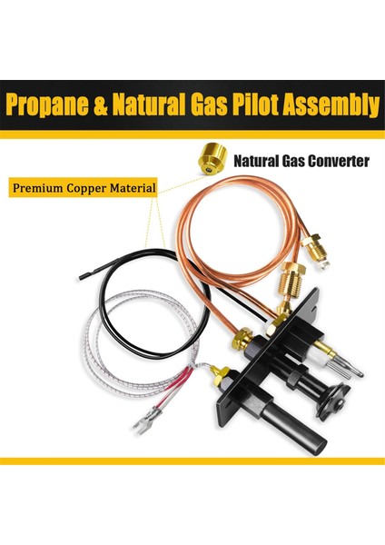 10002264 Propan ve Doğal Gaz Pilot Tertibatı, 10002265 Lp ve Ng 3 Yollu Pilot Değişimi Majestic, Temco ve Şömineler Için (Yurt Dışından) fırsatları