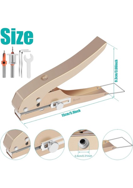 Tek Delik Delme Makinesi 8mm Ağır Hizmet Tipi Delik Delme Makinesi Kenar Bantlama Delme Pensesi Ölçekli Kağıt Kartlar Plastik Karton Için (Yurt Dışından) fiyatları