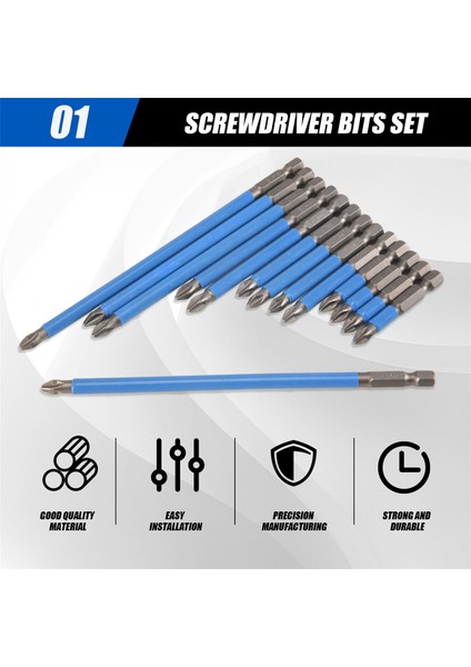 14 Parça Manyetik Kaymaz Tornavida Uçları Seti Darbeli Sürücü Uç Seti 1/4 Inç Altıgen Şaftlı Çapraz Matkap Ucu Seti (Yurt Dışından) fırsatları