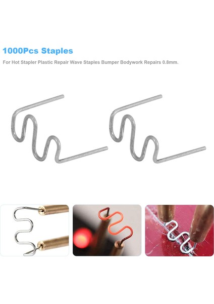 Sıcak Zımba Plastik Tamiri Için 1000 Adet Zımba Teli Dalga Zımba Teli Tampon Gövde Tamirleri 0,8 mm S Dalga Zımba Teli (Yurt Dışından) modelleri