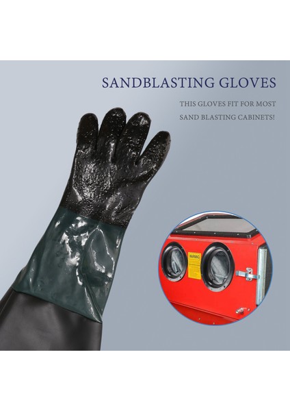 1 Çift Dayanıklı Kauçuk Kumlama Eldiveni 60 cm Ağır Hizmet Tipi Çalışma Koruyucu Kumlama Eldiveni Kumlama Makinesi Dolabı Için (Yurt Dışından) fiyatları