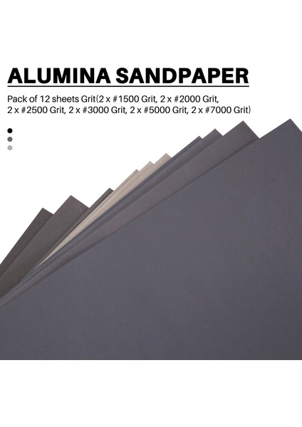 Grit 1500 2000 2500 3000 5000 7000 Yüksek Hassasiyetli Parlatma Zımparalama Islak/kuru Aşındırıcı Zımpara Kağıdı - Almanya, 12'li Paket (Yurt Dışından) fırsatları
