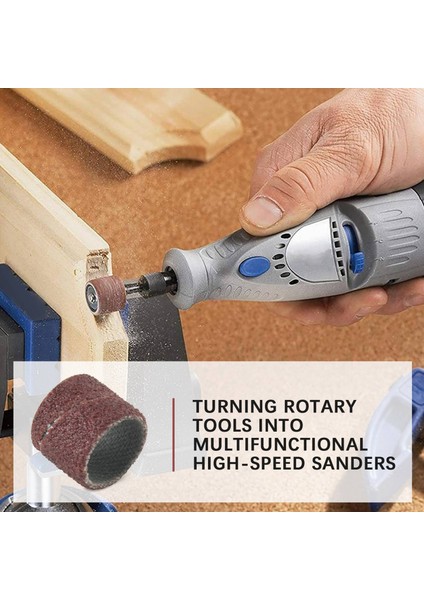 Jumbo 51 Parçalı Tambur Zımpara Seti - Dremel'e Uygun - Kauçuk Tambur Mandrelleri Dahil - 1/2, 3/8 ve 1/4 Inç (Yurt Dışından) modelleri