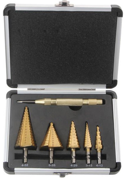 Parçalı Kademeli Matkap Ucu Seti, Hss Matkap Uçları, Otomatik Merkez Delgi, Şekilli Bölünmüş Uç, Alüminyum Kasa, Metal Için Kademeli Uçlar (Yurt Dışından)