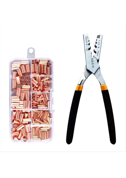 Bakır Boru Terminali Kablo Pabucu Bağcıklı Ferül Seti Sıkma Pensesi ile (Yurt Dışından)
