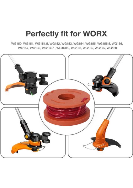 Worx Için 9'lu Yedek Makaralı Çim Biçme Makinesi Misinası, 8'li Makara ve 1 Kapaklı Çim Biçme Makinesi Aksesuarları (Yurt Dışından) indirimleri