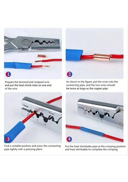 Bakır Boru Terminali Kablo Pabucu Bağcıklı Ferül Seti Sıkma Pensesi ile (Yurt Dışından) fiyatları