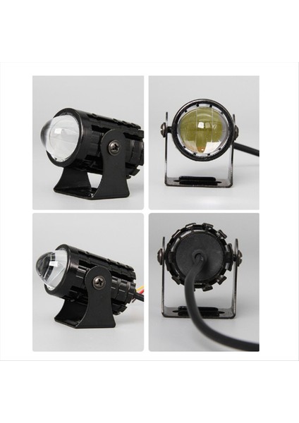 Motosiklet Yüksek Güçlü Lens Spot Işığı 6000K LED Çift Renkli Harici Spot Işıkları 8-80V Anahtarlı Farlar A (Yurt Dışından)