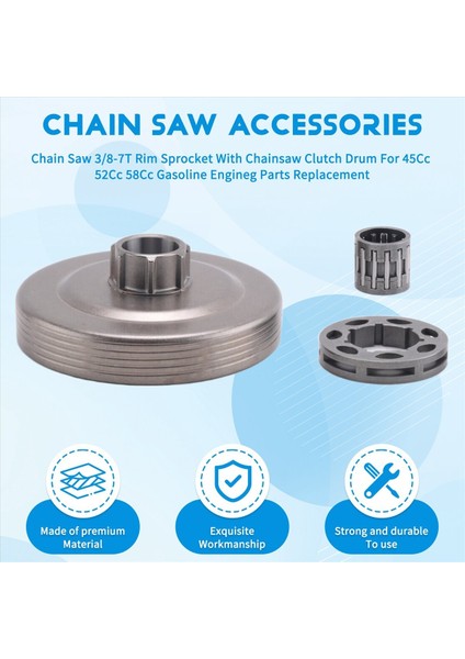 45CC 52CC Için Zincirli Testere Debriyaj Tamburlu 3/8-7t Jant Dişlisi (Yurt Dışından) fırsatları