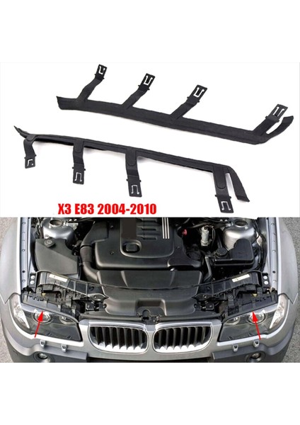 1 Çift Siyah Ön Far Contası Üst Braketi Bmw X3 E83 2004-2010 63126939273 63126939274 Için Uygundur (Yurt Dışından) fırsatları