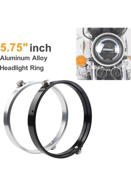 Evrensel Siyah 5,75 Inç Alüminyum Yuvarlak Far Muhafazası Far Trim Halkası Montaj Braketi Motosikletler (Yurt Dışından) indirimleri