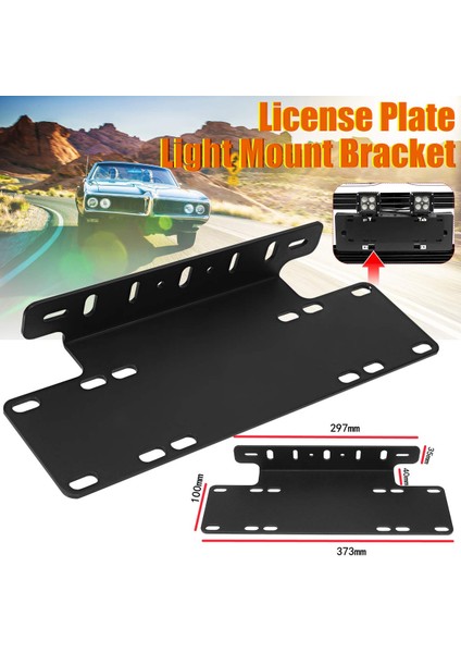 Adet Ön Tampon Plaka Montaj Braketi Kamyon Off-Road Suv 4x4 4WD LED Işıklar Plaka Montaj Braketi Tutucu LED Işık Çubuğu, LED Çalışma Işıkları Evrensel Taban (Yurt Dışından) modelleri